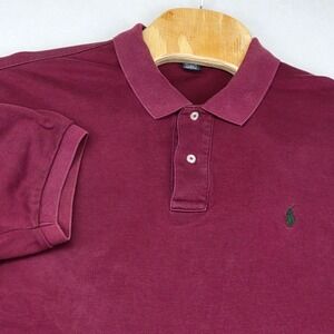 Polo Ralph Lauren Polo Shirt Men's XL Burgundy Classic Fit Cotton Jersey Knit